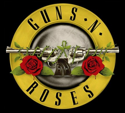 Guns and Roses Logo Round Band Sticker