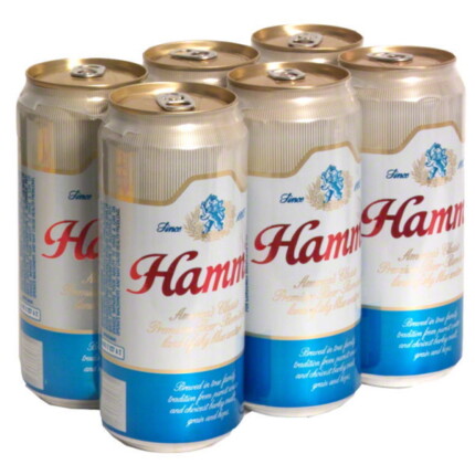 hamms beer six pack cans sticker