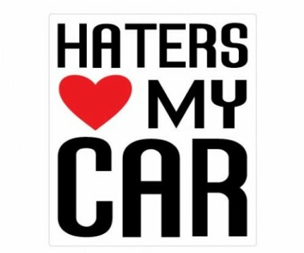 Haters Heart My Car funny color auto sticker
