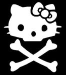 Kitty Skull and Crossboned Decal Sticker