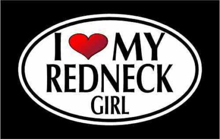 i love my redneck girl oval sticker