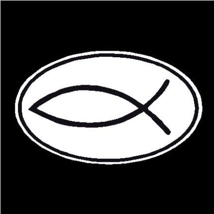 Jesus Fish Oval Decal