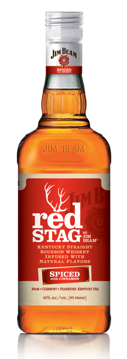Jim Beam Red Stag SPICED Bottle Shaped Sticker
