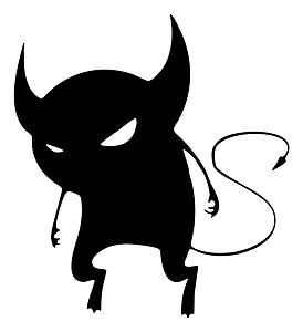 lil devil die cut car decal