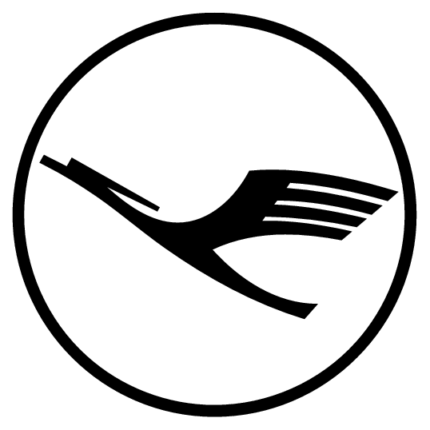 Lufthansa Black and White Circular Logo Sticker
