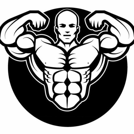 MUSCLES B&W GUY STICKER