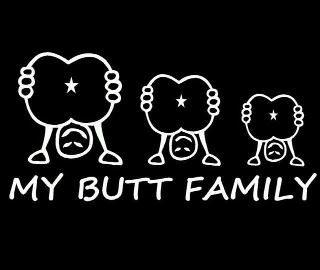 My Butt Family Window Decal