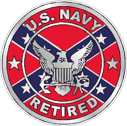 NAVY RETIRED flag rebel