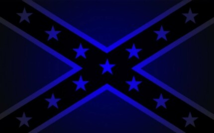 Neon Blue Rebel flag sticker