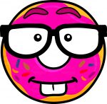 Nerd Looking Donut Wearing Eye Glasses sticker
