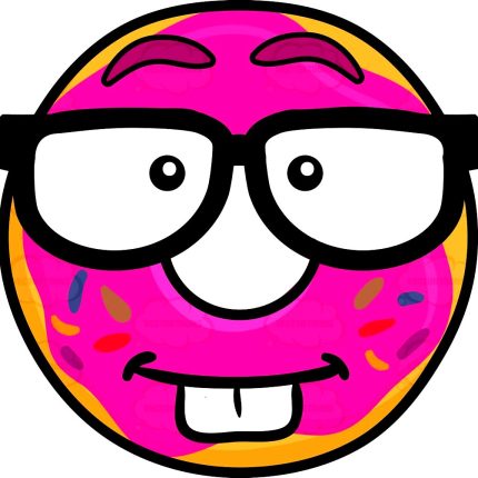 Nerd Looking Donut Wearing Eye Glasses sticker