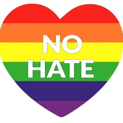 NO HATE LGBT HEART STICKER