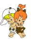 Pepples Flinstone and BamBam Rubble 2 Color Decal Sticker