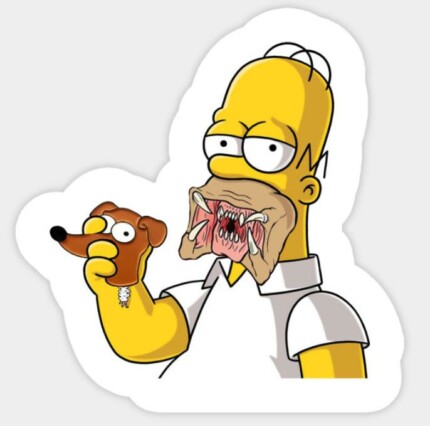 Predator Homer Simpson Sticker