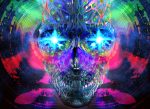 psychedelic faces wall decal car sticker 02