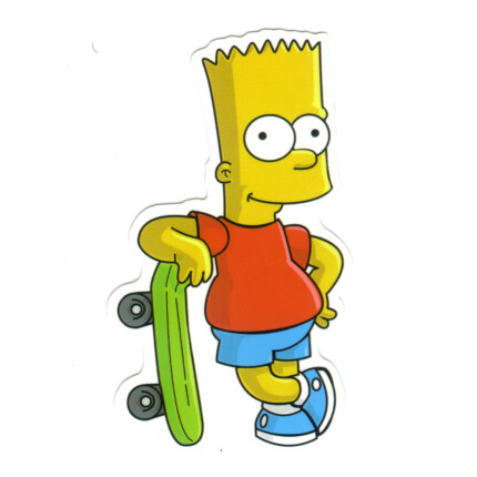 simpsons-bart-SKATE BOARD Sticker 2