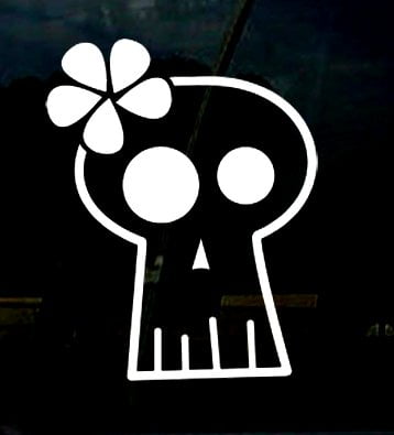 Skull Flower Vinyl Decal Sticker