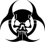 skull zombie biohazard die cut car decal