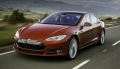 Tesla-Model-S-All-electric-car-being-driven-on-road sticker