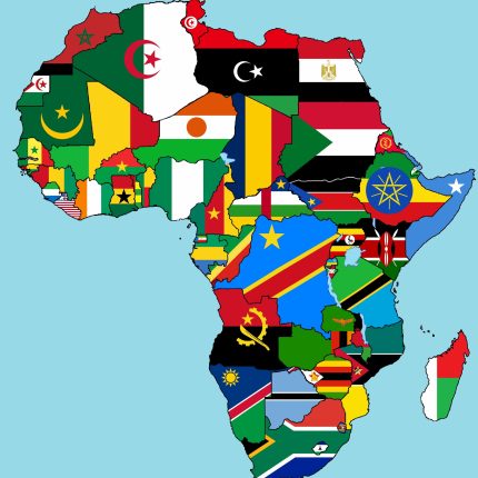 African-Map of flags sticker