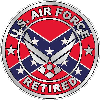 AIR FORCE RETIRED flag rebel