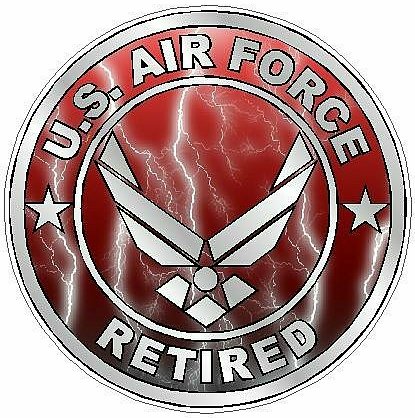 AIR FORCE RETIRED lightning red