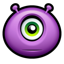 Alien Sticker one eye purple head