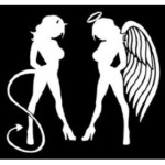Angel and Devil Standing Decal 2