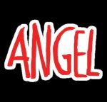 angel sticker red and white