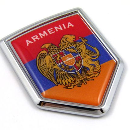 Armenia Flag Crest 3D Adhesice Chrome Auto Emblem