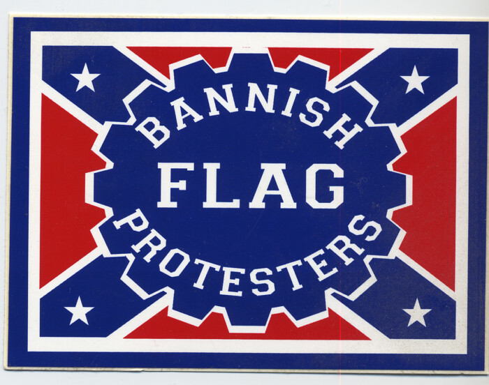 bannish rebel flag protestors sticker
