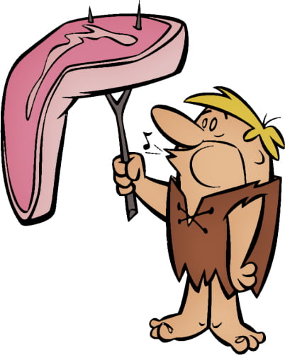 Barney Rubble with Steak Color Sticker Decal