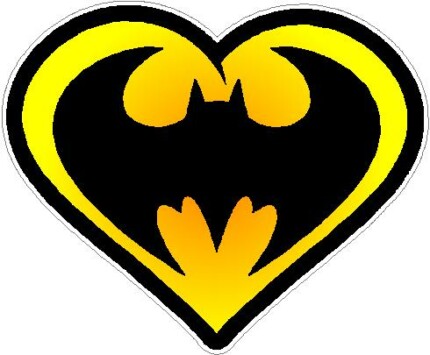 Batman heart color sticker