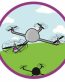 cartoon drone circular decal