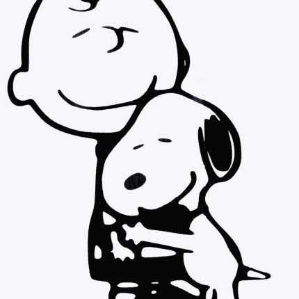 Charlie Brown and Snoopy Hug Diecut Decal