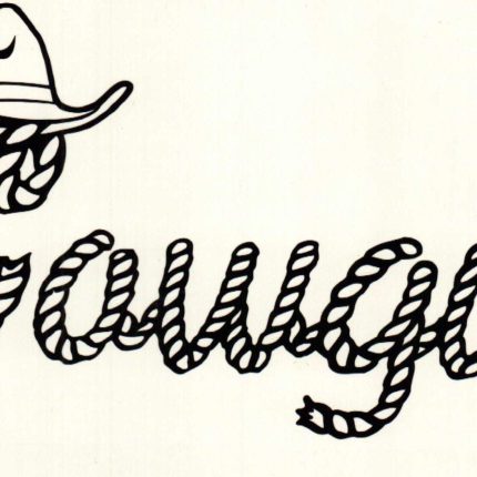 COWGIRL ROPE WITH HAT STICKER