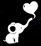 Dumbo Baby Elephant Heart Cute Window Decal Sticker