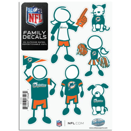 Dolphins Stick Family Decal Pack