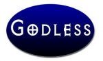 godless OVAL bumper sticker