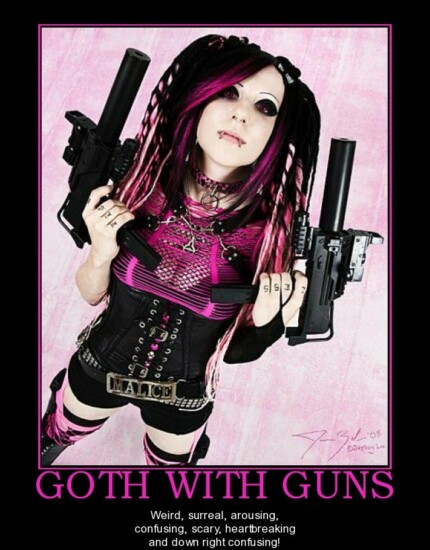 goth gun weird arousing