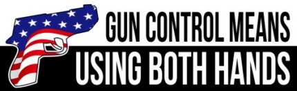 gun control both hands bumper sticker