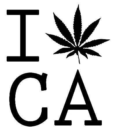 I Love California Pot Leaf Sticker