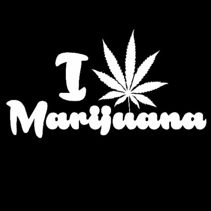 i love marijuana die cut decal