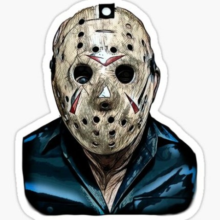 JASON HALLOWEEN MASK COLOR DRAWING STICKER