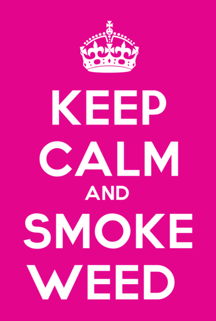 Keep Calm and Smoke Weed Pink Sticker