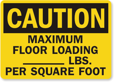 Maximum Floor Loading Caution Sign