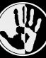 NO RACISM HAND ROUND B&W STICKER