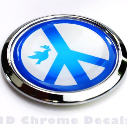 Peace Symbol with Dove Decal Car Chrome Emblem Sticker