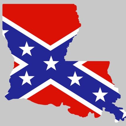 Rebel Flag Louisiana shaped sticker