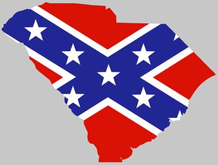 Rebel Flag South Carolina shaped sticker